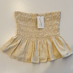 Universal Thread Yellow Smocked Sleeveless Top